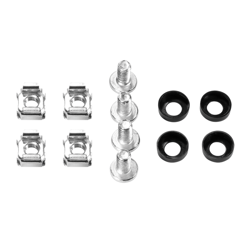 19" El-rackpanel - 8 x CEE7/3 hun, ON/OFF kontakt, Sort (2m)