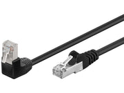 FTP netværkskabel - 2xRJ45, 1x90° CAT5e, Sort (0,5m)