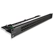 Patchpanel tele 50 ports RJ45 - 2 par (36 & 45) fastfortrået 1HE sort