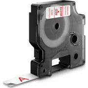 DYMOTAPE D1 12MMX7M RØD/HVID