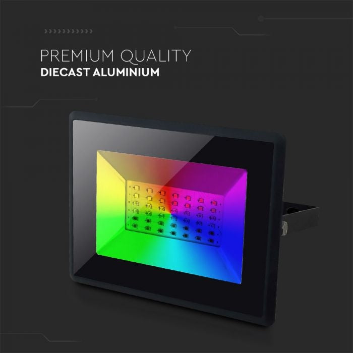 V-Tac 50W LED projektør RGB-Med RF fjernbetjening,udendørs