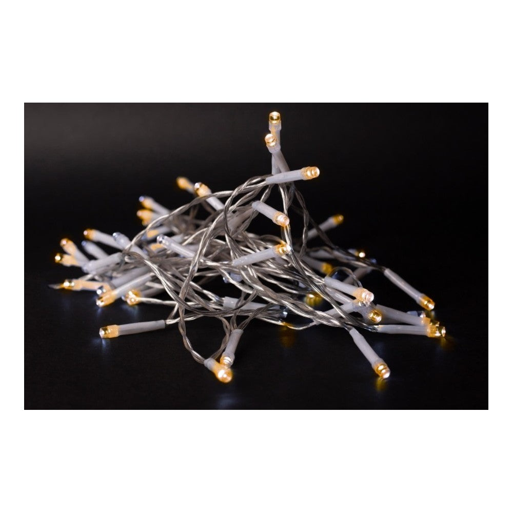 2 meter varm hvid LED julelyskæde - 20 LED, indendørs, batteridrevet