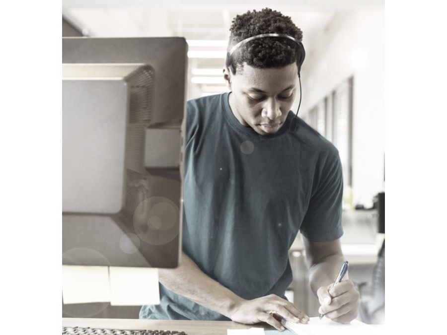 Bluetooth headset med opladerstand - Mono, Sort