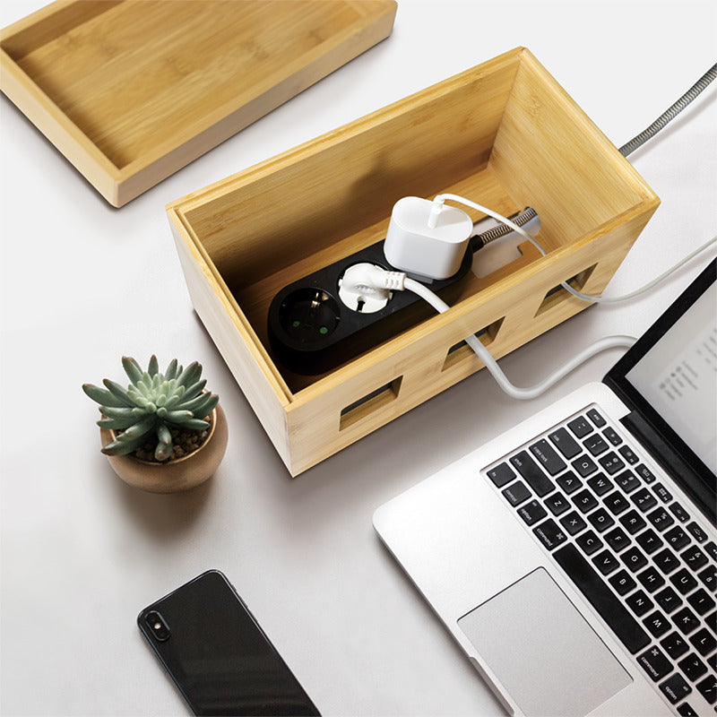 Kabelskjuler boks - 255x140x165mm, Bambus