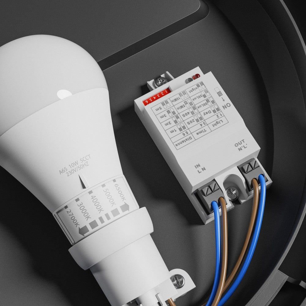 Sort Nymphea sensorlampe 230V E27 - rund, Omni, Sense, IP65, IK08