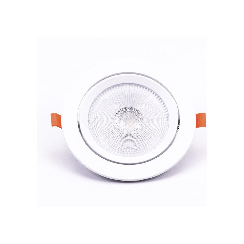 V-Tac 20W LED indbygnings-spotlight - Hul: Ø14,5 cm, Mål: Ø17 cm, 3 cm høj