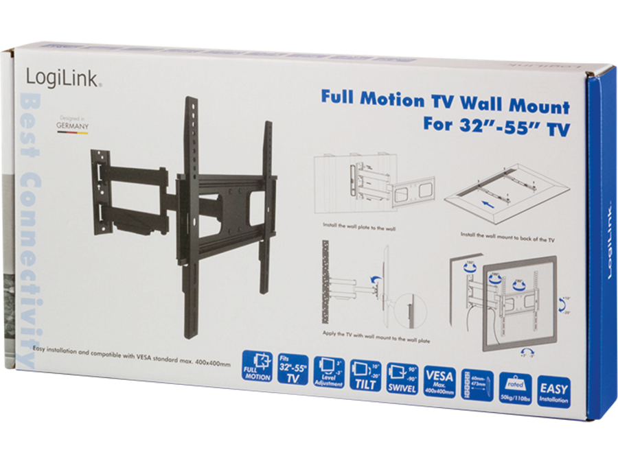 TV vægbeslag - 32-55" -20°/+10° vipbar, -90°/90° 473mm