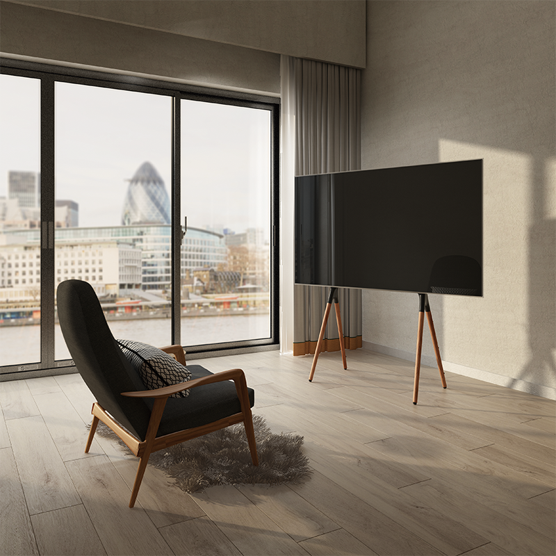 TV-gulvstand - 49-70" maks. 40kg, valnøddetræ