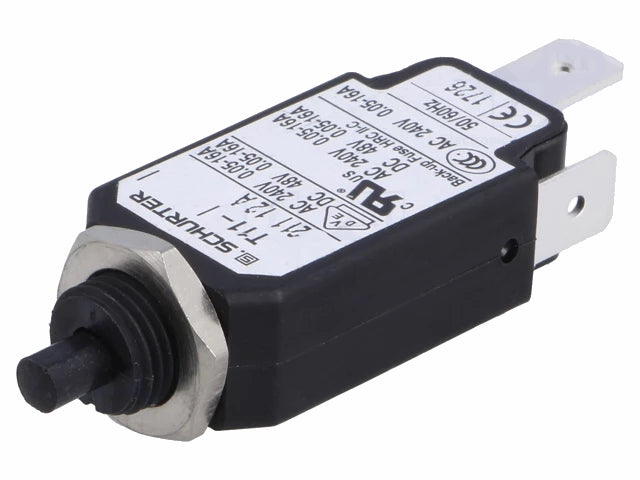 Termisk automatisikring m. reset - 240Vac/48Vdc, 12A (SPDT)