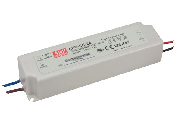 LED strømforsyning - 24Vdc / 35W konst.spænding (IP67)