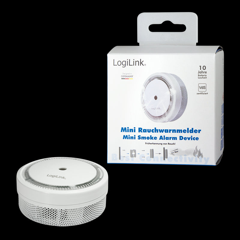 Mini røgalarm - 10 års batteritid, LED, VdS-godkendt