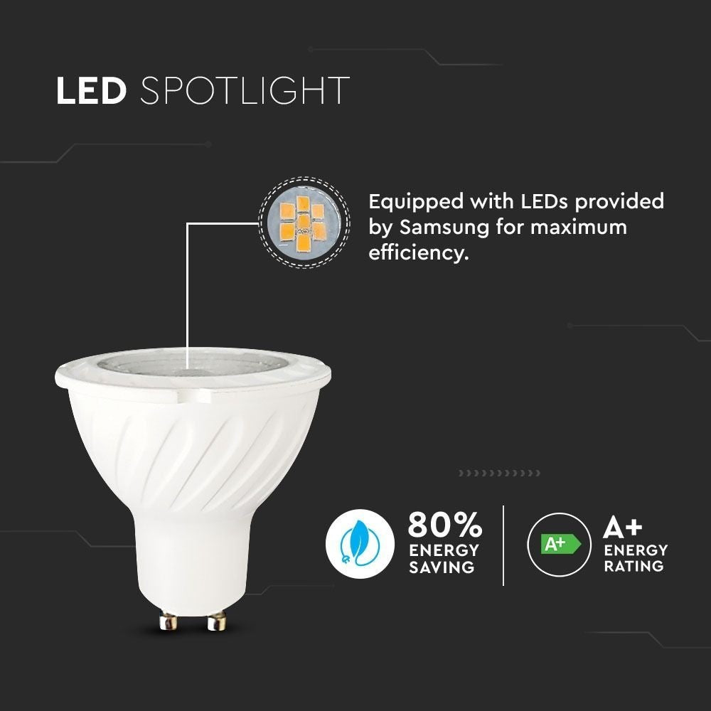 V-Tac 6W LED spot - Samsung LED chip, 230V, GU10, 5 års garanti