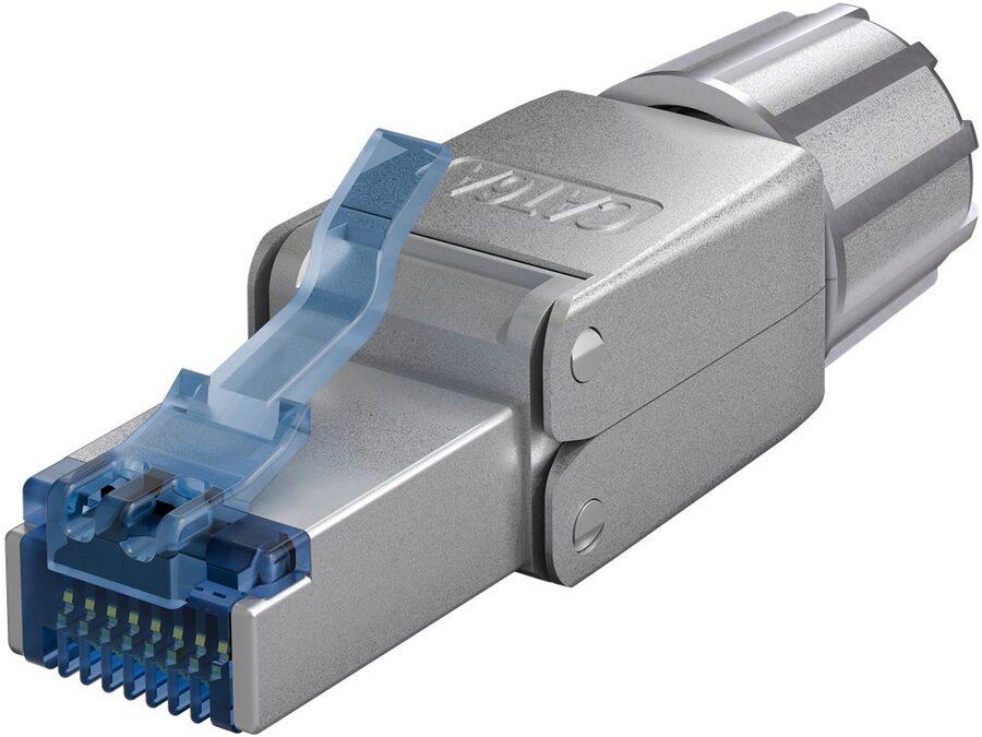 RJ45 modularstik m. trækaflastning - CAT6a STP (værktøjsfri)