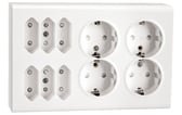 Stikkontakt påbyg Hvid 4+6 Euro m/j