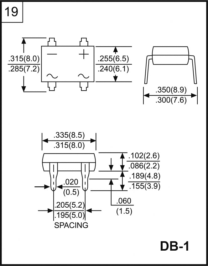 Brokobling, enkelt-fase, 1000V 1A (DB-1)