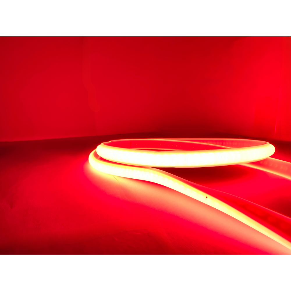 5 meter Rød Neon COB strip - 230V, IP67, 288 LED, 11,5W/m, kan klippes hver 10cm