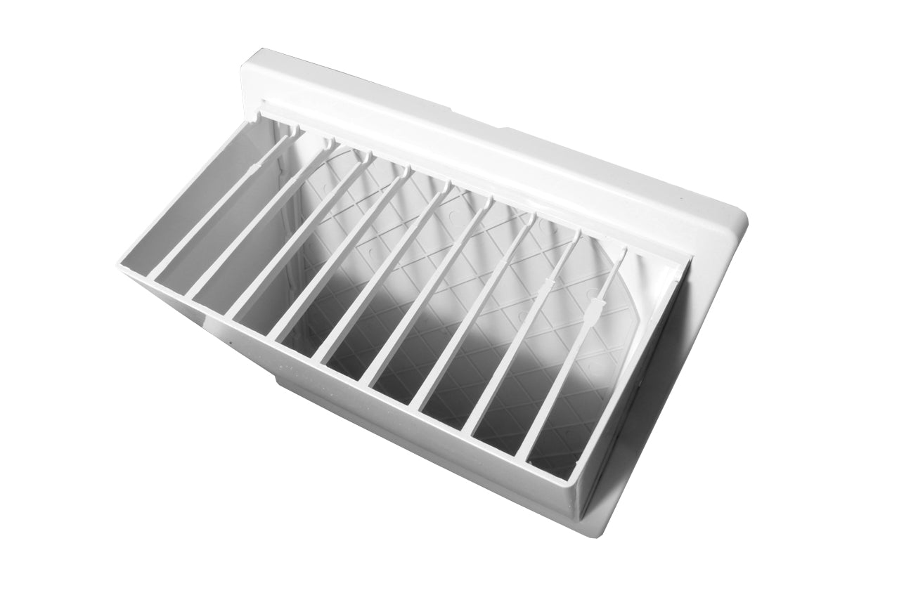 Vægrist med hætte - 170x170mm, Ø150mm, Hvid