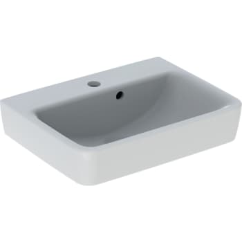 GEBERIT håndvask 500x380x165mm hh midt m/overl porcelæn white