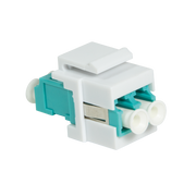 Keystone Fiber samleled - LC Duplex Multimode, Akva/hvid
