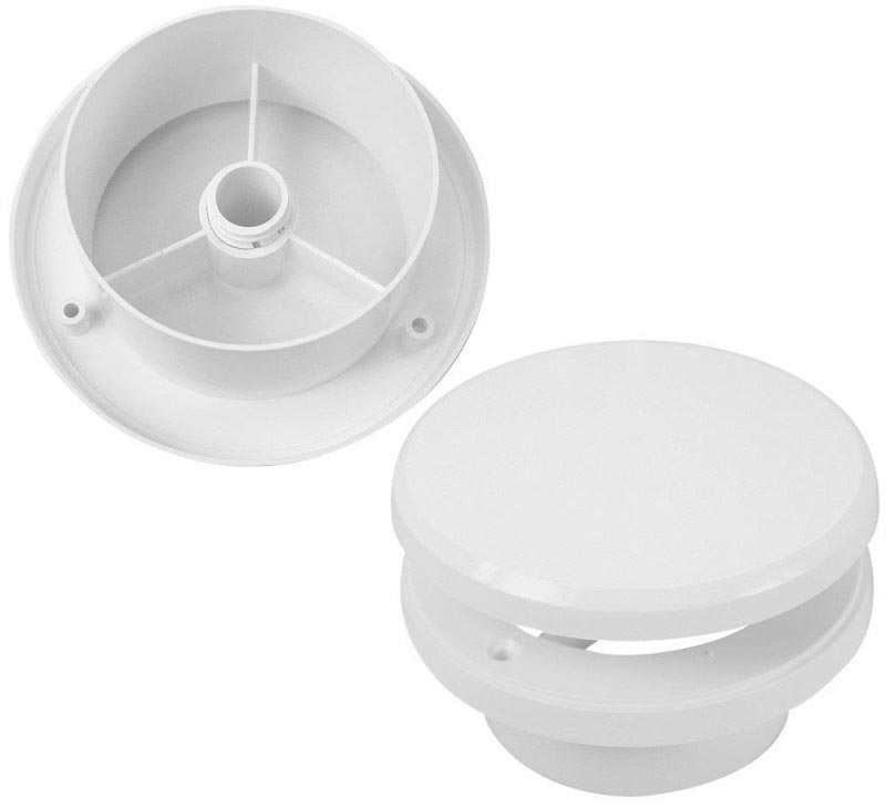 Indblæsningsventil - Ø100mm, plastik, Hvid