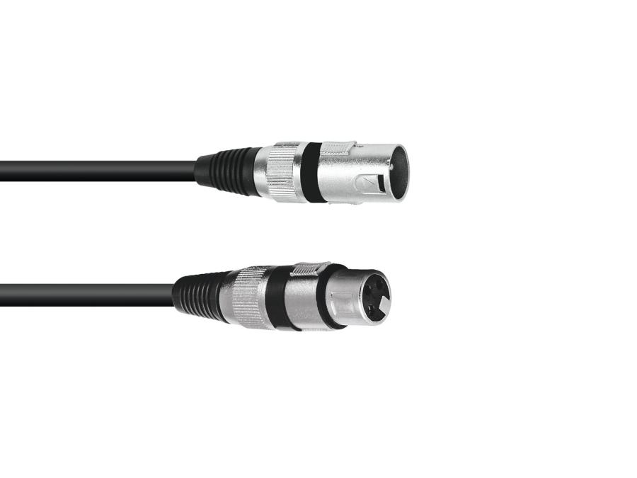 XLR kabel - 3P XLR han til 3P XLR hun, Sort (5m)