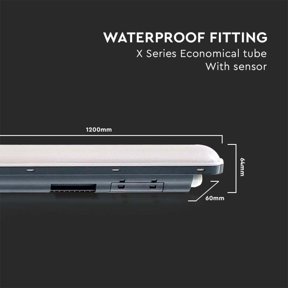 V-Tac Vandtæt LED Armatur - 120 cm, 4320lm, 36W, RA80, IP65