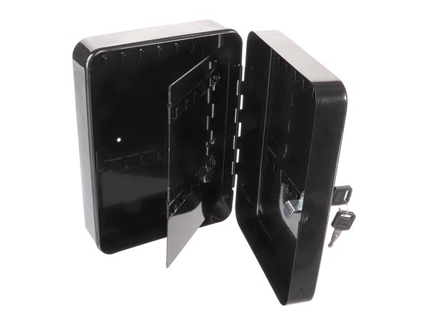 Nøgleskab - Til 48 nøgler, 250x180x80mm, sort