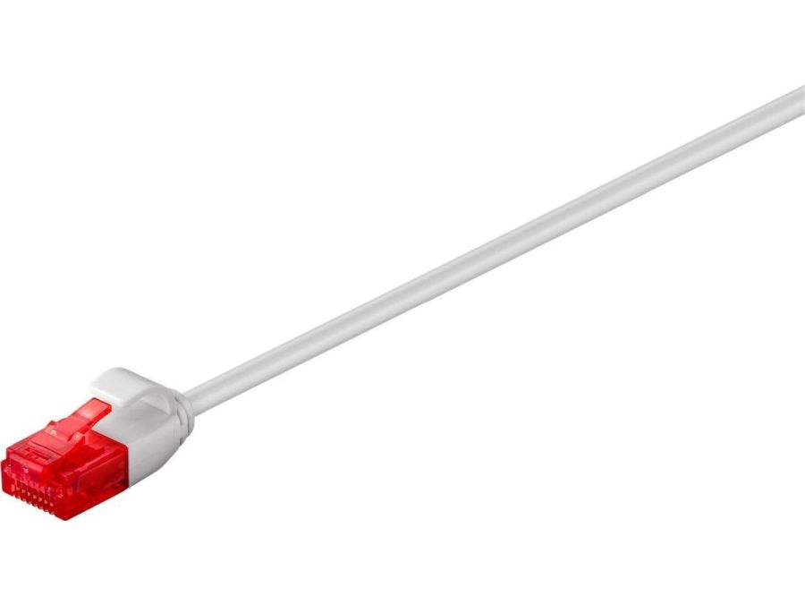UTP netværkskabel - CAT6, 2xRJ45 slim, Grå (0,15m)