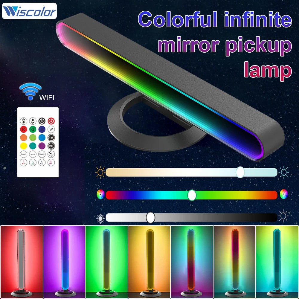 2 stk. RGBIC uendelige ambient light bar - 28cm, Bluetooth, 5W, USB-opladning