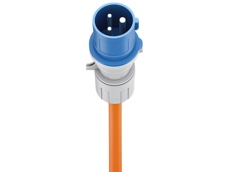 CEE adapterkabel - 3P han til 3P hun + 1 x Jord (5m)