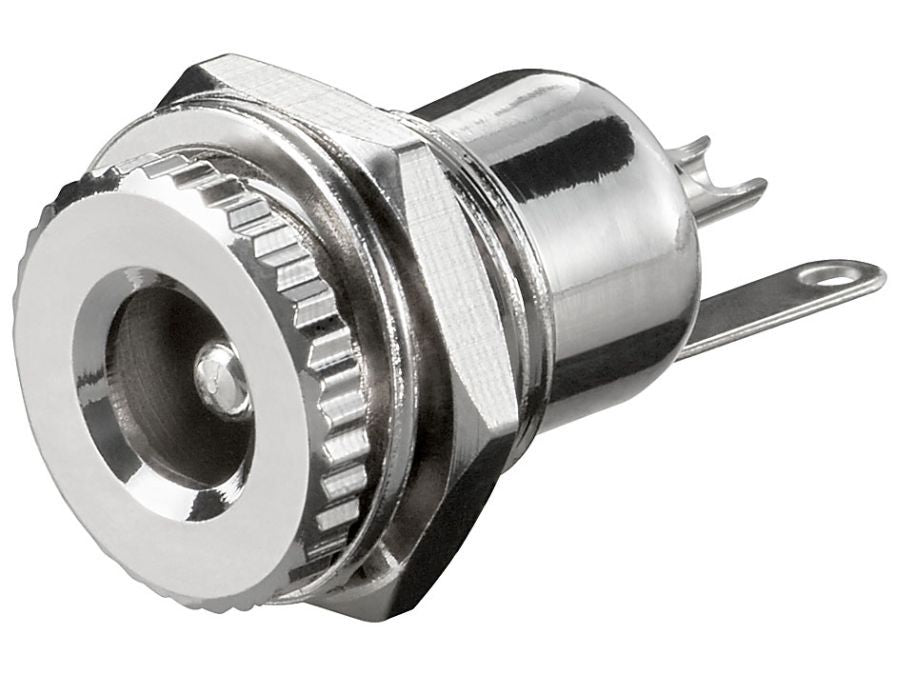 DC fatning - 5,5 x 2,5mm, til kabinet, loddeflige