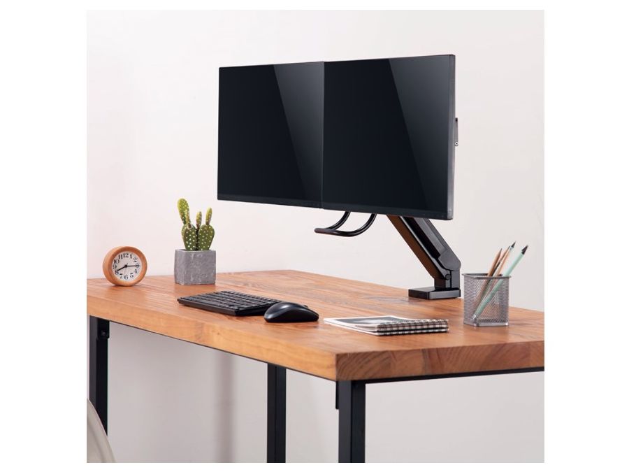 Dual monitor bordbeslag  17-27" Sort