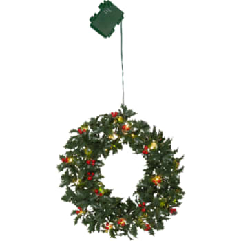 HOLLY JULEKRANS m/lys til batteri