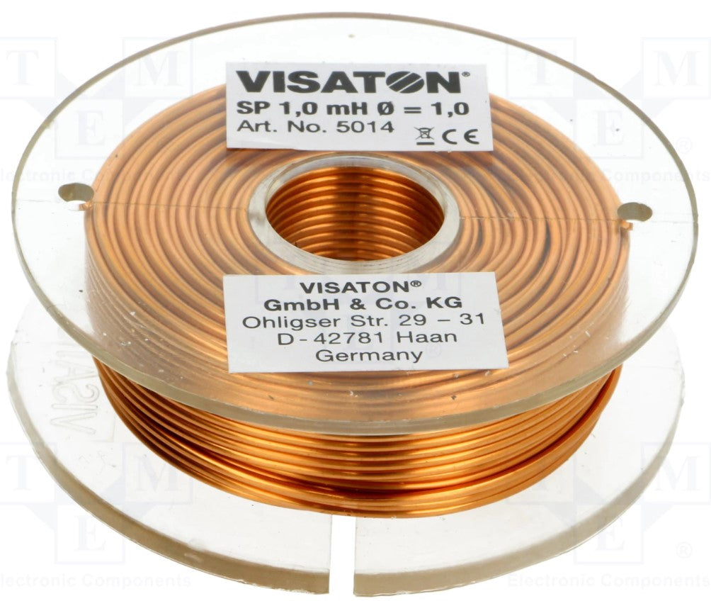 Delefilterspole luft - 1mH, 0,55ohm, Ø58x18mm