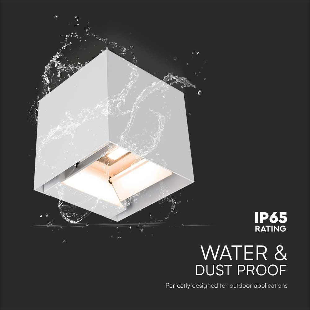 V-Tac 3W Solcelle væglampe LED - Hvid, sensor, IP65 - Effekt: 9W, 860lm, vejr- og vandtæt (IP65)