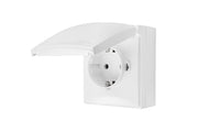 Simon X4 Schuko-stikkontakt med sikkerhedslukkere, samme farve klap og dæksel, 16 A, 250 V~, skruelø