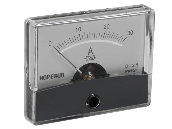 Analog strøm-panelmeter - 30A DC (60x47mm)