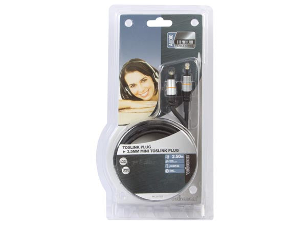 Optisk kabel - TOSLINK til 3,5mm ministik han (2,5m)