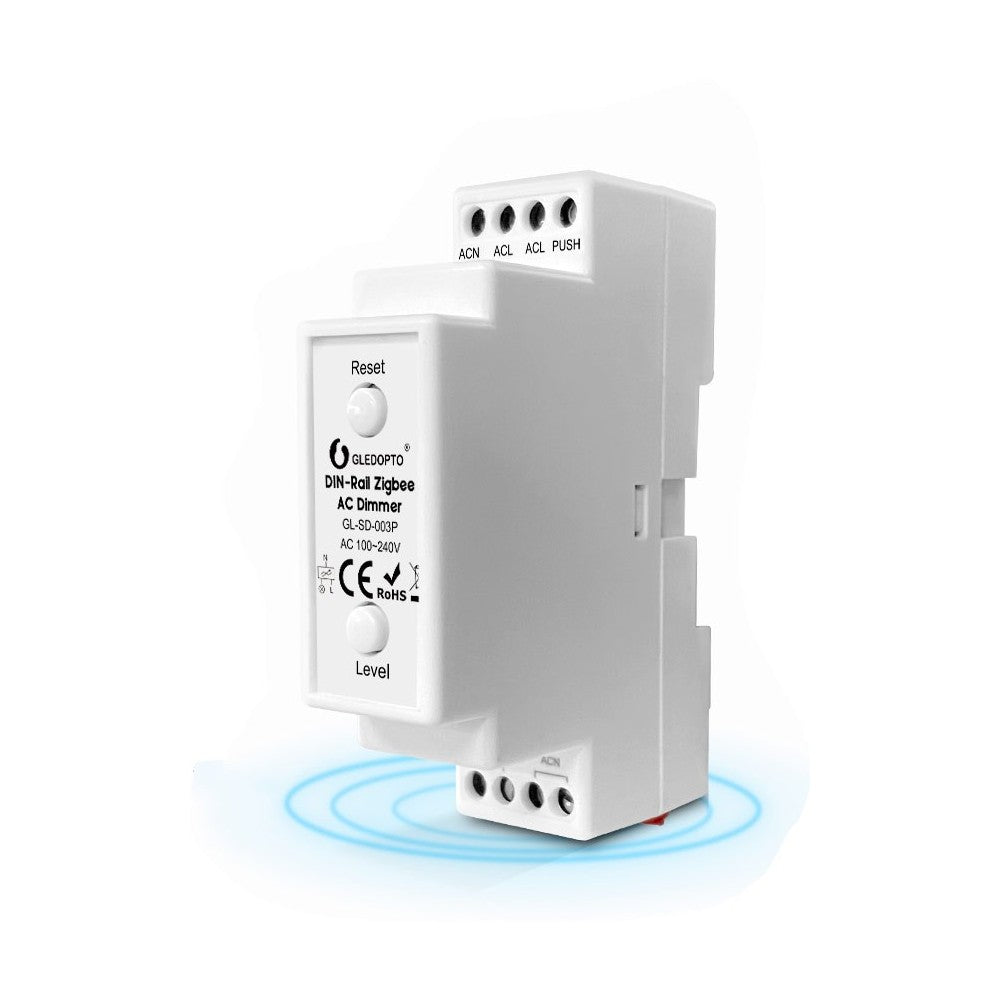 Gledopto Zigbee 3.0 dæmpermodul til DIN-skinne - 200W, 230V input