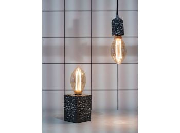 Bordlampe - 240V E27 Terrazzo, Mørkegrå (1,5m) (Max 60W)