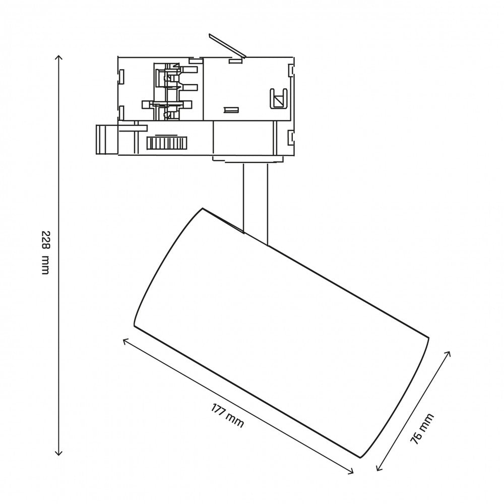 ANDROMEDA PRIME skinnespot 24W - Sort 3-faset skinne CCT, 230V, 25°, Spectrum, DI.76x177x228mm, IP20