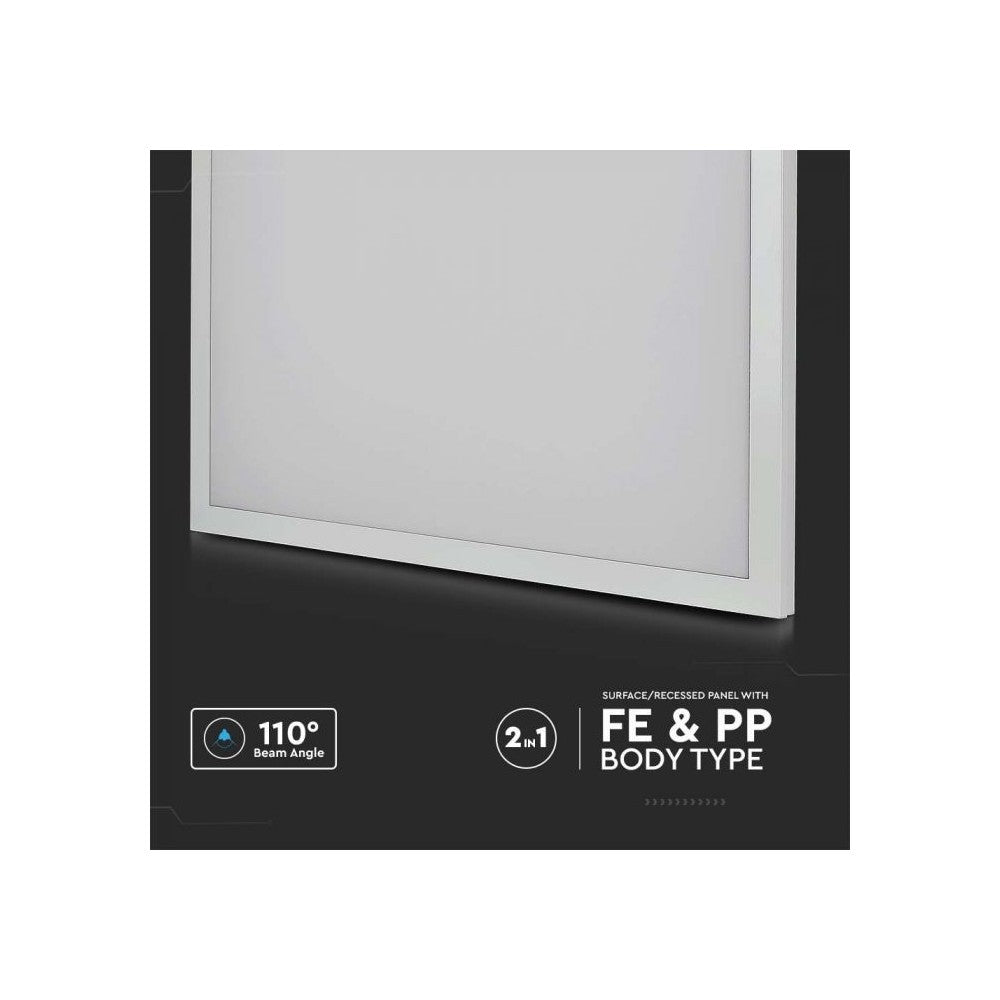 V-Tac 60x60 LED panel i hvid ramme - 36W, direkte montering
