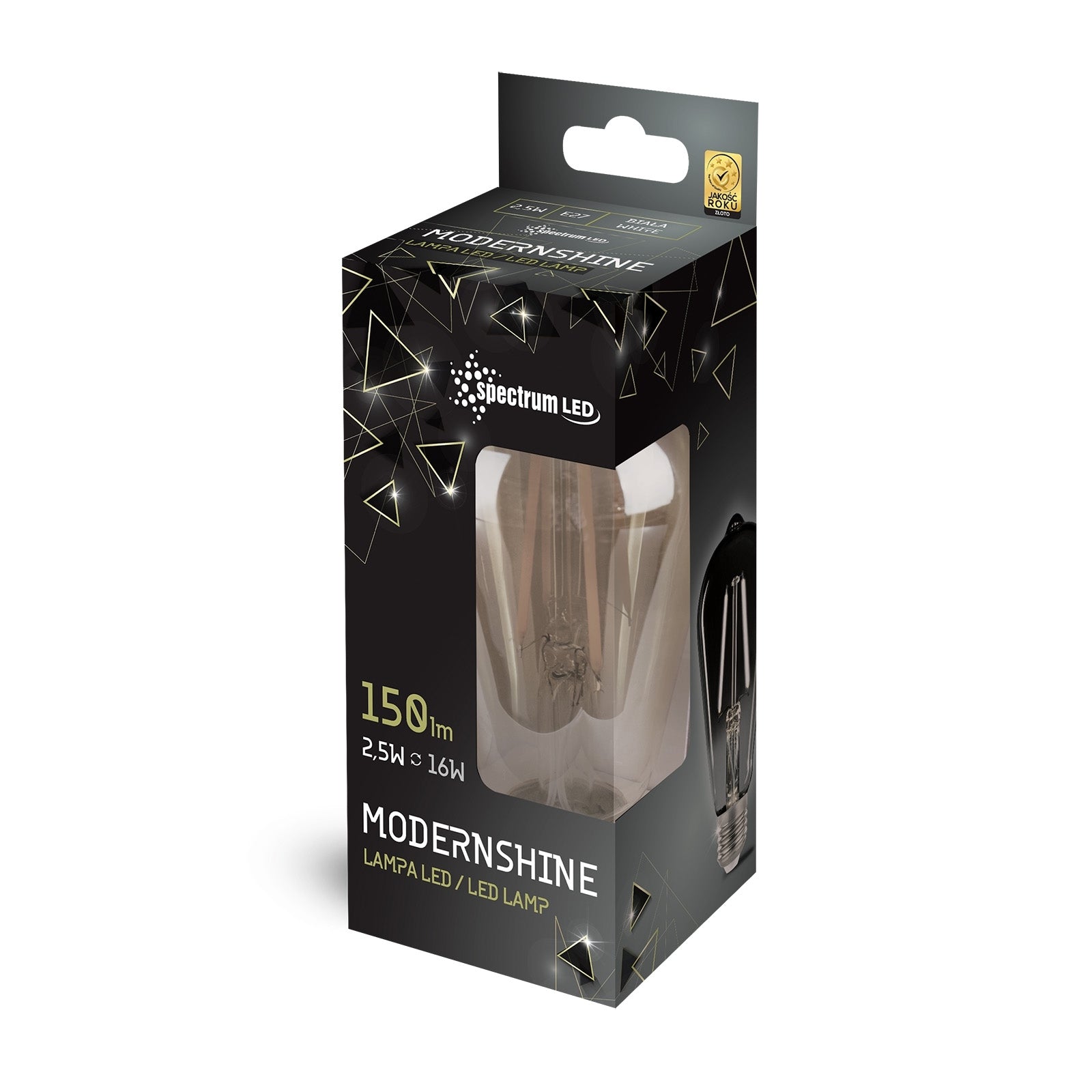 2,5W LED Pære E27 4000K røgfarvet