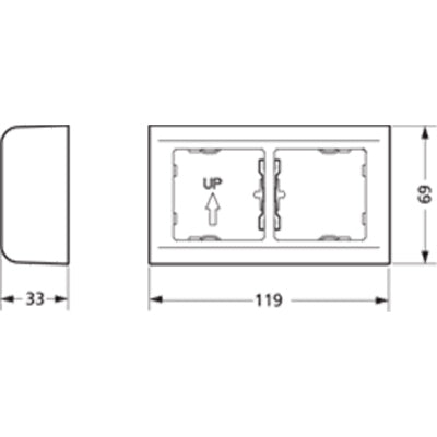 LK Fuga softline underlag 2 modul vandret hvid
