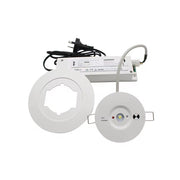 LED nødbelysning spot til loft, 3W - 3 timers batteri, Philips LED, Hvid - Ø7,5-12,5cm, 230V, 360lm