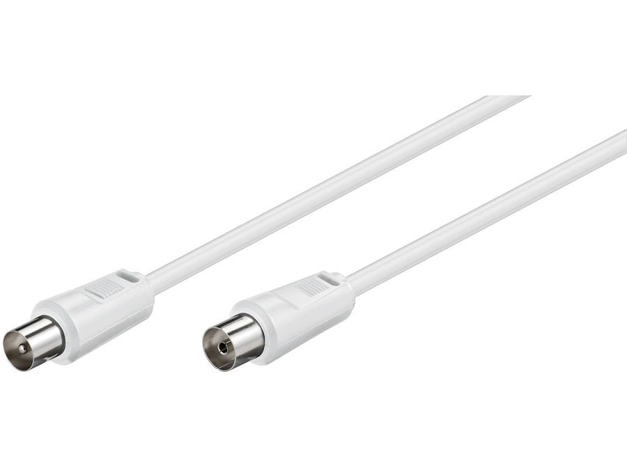 Antennekabel - COAX han/hun, 3C-2V CSS, Hvid (15m)