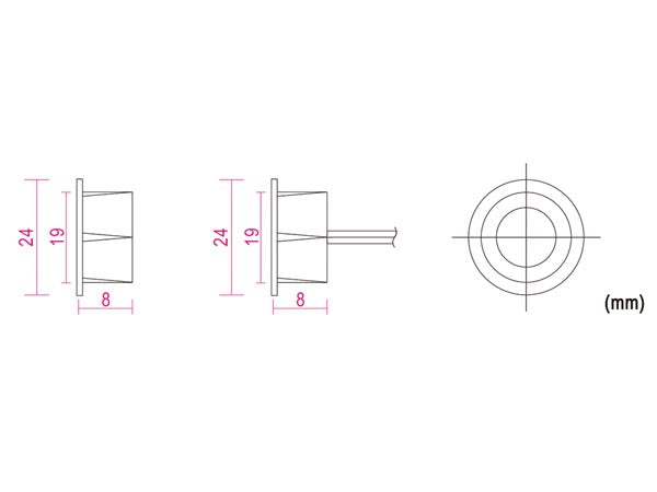 REED kontakt - Magnetisk (0,5A ved 100Vdc - NC) m. ledning