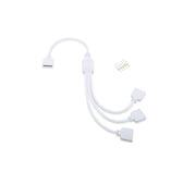 RGB+WW kabel 3-vejs splitter - 12/24V, hvid tilbehør til LED-belysning