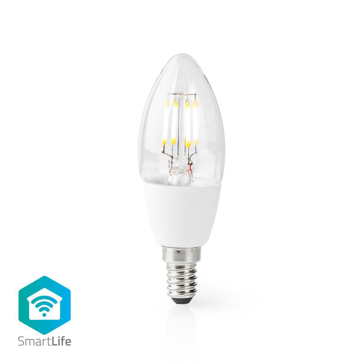 Wi-Fi Smart LED-pære - E14, C37, 5W, 400 lm, Hvid