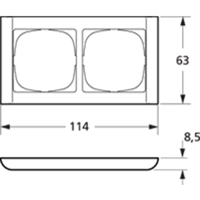 LK Fuga ramme Softline 63 2m vandret - stålmetallic